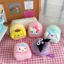 1pc Sanrio Hello Kitty Melody Kulomi Laurel Dog Pudding Dog Cute Cartoon Animal Delicate Wallet Soft Cute Plush Headphones Cover Data Line Lipstick Storage Bag Purse Wallet Purse Wallet Mini Wallet Coin Wallet