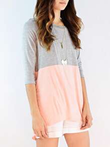 Black White Pink Mint Color Block 3/4 Sleeve Top Shirt Blouse | S-3X - H.格雷 - 查看 2