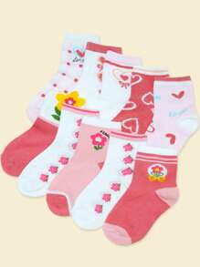 35 Pairs Kids Cute Colorful Knitted Soft & Comfortable Toddler Socks, Breathable Anti-Mosquito Lace Edge Outerwear Socks, Solid Color Socks For All Seasons - Multicolor - View 6