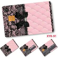 4 件装交通卡贴纸，闪亮 PVC 信用卡和借记卡贴，带四种蝴蝶图案，防水卡通风格保护膜，时尚保护，适用于交通卡贴纸