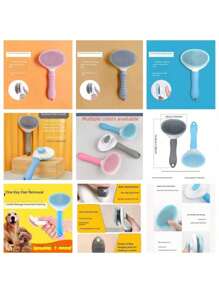 1 PIEZA Cepillo quitapelo de gato, peine quitapelo de mascota, peine antideslizante de acero inoxidable para perros, accesorios para gatos