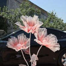 1Pc 40/50cm Big Simulation Flower Window Display 3D Large Artificial Flowers Hanging Gauze Hollow Fake Flower Wedding Home Decor Back To School Room Decor School Supplies