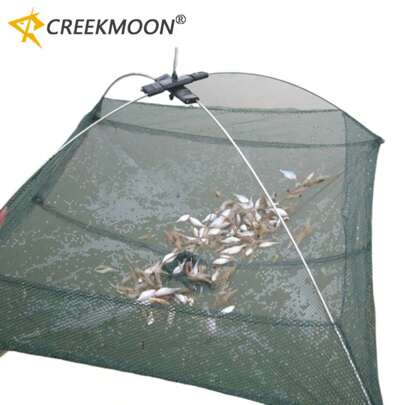 60cm×60cmの正方形のフィッシングランディングネット トラップ ネットワーク エビ カニ 小魚の捕獲用 釣りツール