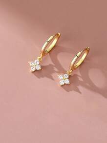 1 Pair Ladies' Fashion Luxury Elegant Four-Leaf Clover Earrings, Delicate Eardrops Suitable For Everyday Wear