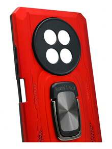 Realme 12 5g Case Camera Protector Case Rude Ring + Mica - 紅色 - 查看 2