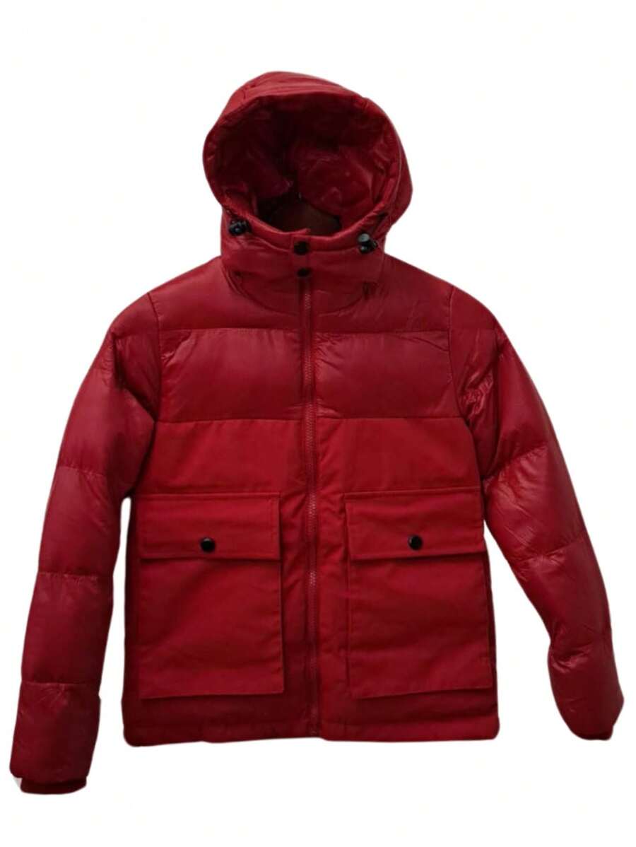 Chamarra Cazadora Calientita para Niño con Forro y Capucha Desmontable AF240 - Rojo - Ver 1