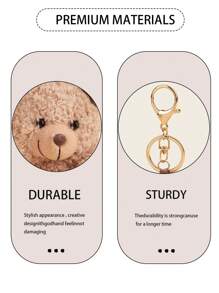 1 件新款卡通熊卷毛泰迪熊玩偶小熊钥匙扣吊坠可爱钥匙圈小礼物手机壳配件包包配件汽车钥匙扣布娃娃玩偶背包装饰玩偶包包挂件适合日常休闲外出秋冬装婚礼新娘送礼会婴儿送礼会单身派对毕业典礼圣诞节生日节日周年纪念礼物送给男朋友女朋友家人老师最好的朋友同学。学校背包 - 彩色 - 查看 6