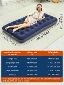 1pc Outdoor Inflatable Mattress, Household Leisure Double Portable Air Cushion, Camping Thick Foldable Ground Mat
