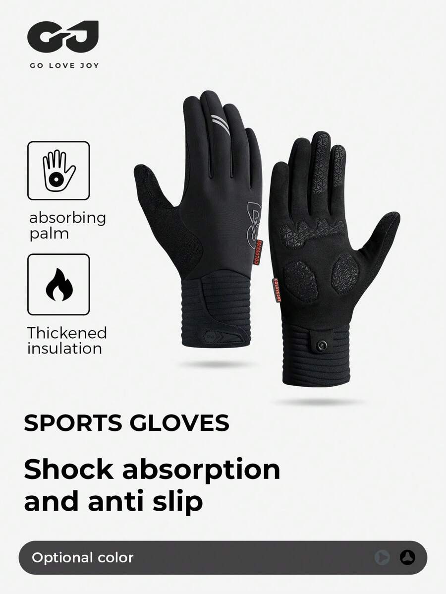 GOLOVEJOY 1 Pair GOLOVEJOY Autumn/Winter Cycling Gloves For Men & Women, Outdoor Sports Road Bicycle Anti-Slip Thermal Gloves