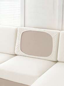 1 chiếc vỏ đệm ghế sofa bằng vải lông ngô dày co giãn đa năng màu trơn - trắng - Xem 6