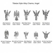 100pcs 10 Styles Angel Charms Antique Silver Fairy Charms Alloy Mother Mary Charms For Jewelry Making