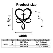 1pc Cross And Heart Shaped Iron Ornament - Suitable For Indoor/Outdoor, Applicable For Living Room, Patio And Balcony, Home Decor, Room Decor, Wall Decor Gifts Birthday Graduation