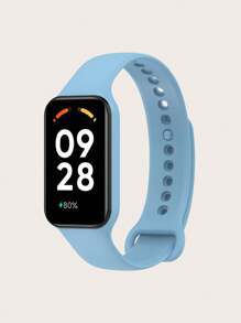 1 件纯色休闲风格一体式硅胶智能手环表带适用于 Mi Band 8 Active