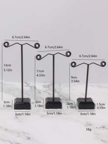 2PCS/3PCS Mini Black Transparent Jewelry Storage And Display Stand, T Shape Earring Organizer Back To School - Multicolor - View 16