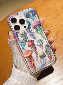 海洋水母图案透明手机壳，兼容 11/12/13/14/15/15 Pro/15 Plus/15 Pro Max/7 Plus/8 Plus/X/Xs Max/Xr/11 Pro/12 Pro/13 Pro/14 Pro/12 Mini/13 Mini/11 Pro Max/12 Pro Max/13 Pro Max/14 Pro Max/14 Plus/6/6s/6 Plus/7/8/SE 和 Galaxy/A54/A14/A12/A13/A15/A32/A33/A24/A52S/S20/S21/S22/S23/S24/S23 Plus/S24 Ultra - 彩色 - 查看 4