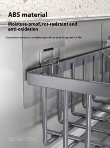 1pc Multifunctional Kitchen Sink Organizer - Dish Cloth & Sponge Holder With Drainage, Adhesive No-Drill Wall Mount Storage Basket For Kitchen And Bathroom Accessories,Kitchen Storage,Kitchen Organizer,Kitchen Organiser,Storage Items,Kitchen,Storage,Organizer,Organiser,Organization,Organizers,Drawer Organizer,Travel,Kitchen Items,Kitchen Utensils,Kitchen Tools,Kitchen Things., Home Decoration, Christmas Gifts, Home Gifts, Room Decoration