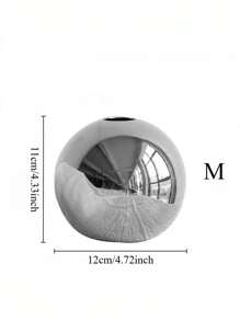 1PC Porcelain Vase With Geometric Stripe Gold And Silver Plating,Room Decor,Home Decor,Kitchen Decor,Wedding Decor,Table Decoration,Centerpieces,Office Decor,Garden Decor,Outdoor Decor Gifts Birthday Graduation Flower Vase Glass Vase