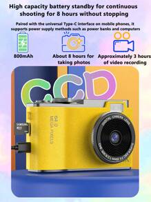 Portable HD Digital Camera ABS CMOS Sensor 8x Optical Zoom Electronic Anti-Shake Front And Rear Dual Camera Shooting Camera,Two Styles ( NO Memory Card And With 32G Memory Card), Suitable For Parties, Travelling, Recording Life - Multicolor - View 8