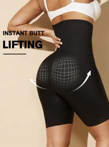 1件装女士高腰隐形塑形短裤，收腹提臀，塑形瘦身，平坦小腹，无缝束腰带