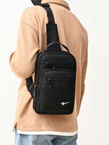 1pc Men's Solid Color Multi-Pocket Waist Bag/Chest Bag, Fashionable & Versatile, Suitable For Men's Daily Use, Travel & Vacation, Adjustable Shoulder Strap Purse Belt Fanny Pack Side Bags For Men