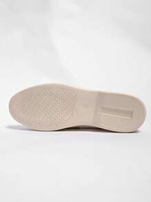 1 双圆头厚底防滑休闲乐福鞋，百搭 - 米色 - 查看 8