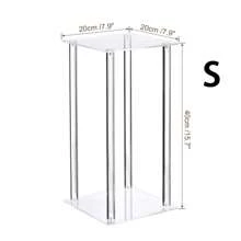 1 peça de suporte de flores quadrado de acrílico, suporte de vaso de cilindro transparente, peça central de mesa geométrica, suporte de flores de mesa para reuniões em casa, decoração de festa de casamento, decoração de palco de casamento para artes florais - transparente - Ver 8