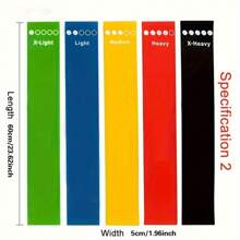 5 件装阻力带、健身带、锻炼带，适合全身健身、臀部、腿部、手臂、伸展、家庭健身房、健身、瑜伽和普拉提 - 多色 - 查看 3