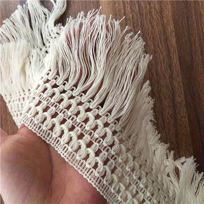 1yard Wide Edge Tassel Lace Trim, DIY Handicraft And Garment Decoration Accessory For Sewing And Weaving