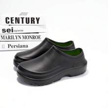 Waterproof, Anti-Slip, Oil-Resistant, Non-Slip, Thick Sole, Slip-On Rain Boots For Men, Practical , Suitable For Kitchen Staff, Chefs And Those Who Stand For Long Hours, Wear In All Seasons, Black Work Shoes - Black - View 9