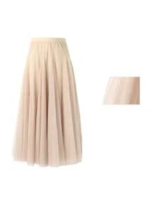 1pc Women High Waist Maxi Tutu Skirt, Available In Lake Blue, Pink, Olive Green, Blue Grey, Black, White, Red, Fluffy 4-Layer Mesh With 1 Layer Lining, No Bone Petticoat, Suitable For Dress Up, Stage Performance, Summer Mesh Skirt, Cosplay Fall Clothes For Women - Multicolor - View 16