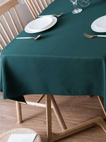 1 pieza Mantel rectangular de unicolor de poliéster resistente, adecuado para reuniones, fiestas, bodas, picnics, eventos, barbacoas, bufés, baby showers, interior y exterior, decoración diaria - Multicolor - Ver 12