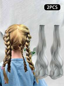 2 piezas de extensiones de cabello rizado y largo elegantes con clip, adecuadas para todos los estilos de cabello, perfectas para uso diario y fiestas