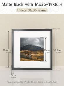 仿木纹方形相框(含衬垫) - 20x20厘米/25x25厘米/30x30厘米/10x10厘米/40x30厘米,乡村农舍风格墙面装饰,用途广泛,适用于画廊墙、艺术印刷品、照片和纪念品,单包装,樱桃木纹理/胡桃木棕色纹理/浅橡木纹理/奶油橡木纹理/哑光黑微纹理 - 彩色 - 查看 17