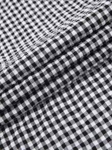 1 pièce Chemise homme 2025 Nouveau style noir et blanc à carreaux, coupe ample et polyvalente, mode coréenne chemise oversize à carreaux, convient pour le travail et les tenues décontractées au printemps/automne