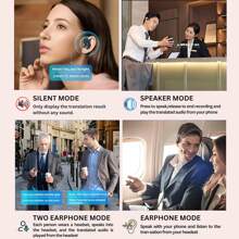 Ksluxirt Real-Time AI Translation Wireless Earbuds, 3-In-1 Real-Time Language Translation Earbuds, Support 150 Languages, Fast Response, Wireless Translation Earbuds, Artificial Intelligence Translation Earbuds - màu đen - Xem 6