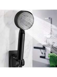 1pc High Pressure Shower Head: 5 Spray Modes, Powerful Bathroom Shower Head With Strong Mist, Mini Silicone Nozzle, Suitable For High And Low Water Flow Shower - Wall-Mounted, Plastic, Round Design Home Bathroom Decor Fall Decor Bathroom Accessories