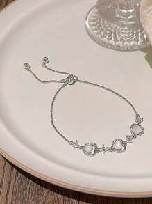 闪耀心形锆石手链，精致清新简约学生友情手链，2025新款