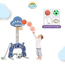 Canasta De Basquetbol Y Portería Infantil 3 En 1 Golf y Futbol - Azul - Ver 5