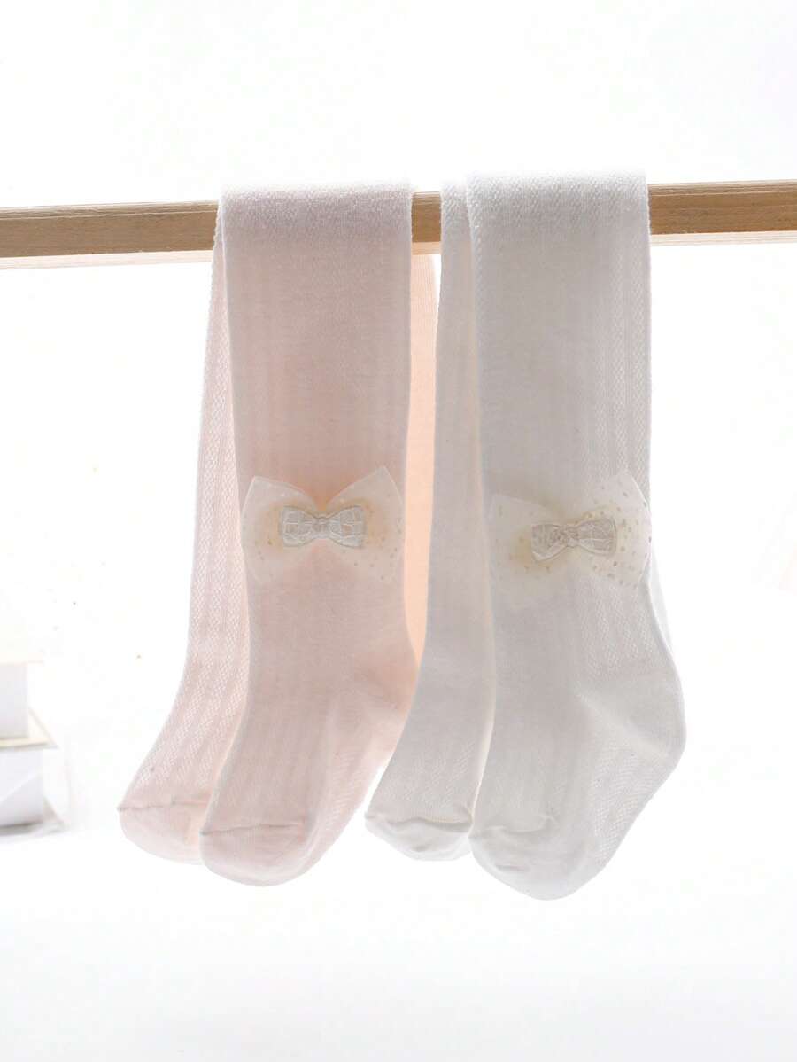 2pcs/Set Girls Tights, Lightweight Spring/Summer Infant Leggings, Mesh Toddler Stirrup Tights, Childrenswear