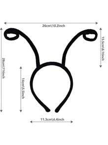 1pc Zwarte fluwelen wormantenne hoofdband | Lieveheersbeestje bij insecten hoofdband Kostuum accessoires feest cosplay | Volwassen maat unisex accessoires