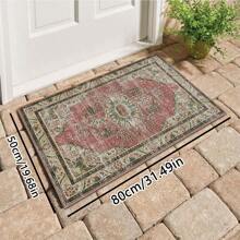 1 pieza, Alfombra vintage hecha a mano, Alfombra de área europea, Adecuada para sala de estar, comedor, dormitorio y felpudo, Resistente al desgaste y antideslizante, Lavable a máquina, Decoración de habitación, Regalo del Día de la Mujer, Cumpleaños, Novio, Novia, Decoración del hogar, baño, Alfombra de puerta de verano