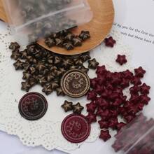 100Pcs Dark Coffee Star-Shaped Sealing Wax Beads For DIY Decoration, Including Envelopes, Wedding Invitations, Cards, Postcards, Gift Packaging, Crafts, Scrapbooks