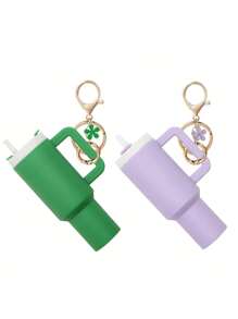 Juego de 1/2/3/5/8 piezas de llavero con mini vaso, lindos encantos con vaso para mujer para bolso, mochila, botella de agua mini - Estilo callejero, multicolor, accesorios del llavero, encantos para bolsos, vasos, 5/3/2/1 llaveros, accesorios para bolsos, encantos para bolsos de mano, caja de almacenamiento de lápiz labial, accesorios para bolsos, llavero de mini vaso, llavero de mini vaso para llavero o bálsamo labial, llavero lindo de vaso