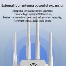 WiFi Extender Repeater Covers Up To 6000sq.Ft And 55 Devices, WiFi Signal Booster, Long Range Amplifier With Ethernet Port, Access Point, 1-Key Setup, Alexa Compatible,Office Rental Housing Suitable For Large Houses