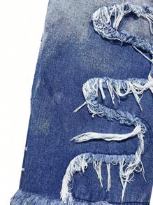 Jeans da uomo slim fit a gamba dritta, con effetto consumato