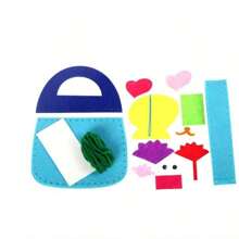 2/6/8pcs Cartoon Non-Woven Handmade Crafts Toys, Children DIY Bag Animal & Flower Handbags Crafts, Sewing Art Toys Decor, Random Style