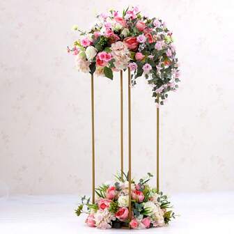 Living And Home Metal Rectangular Basics Plant Flower Stand Indoor Outdoor Metal Display Rack Stage Shelf For Wedding Party Ornament Home Decor