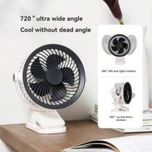 1 件 SHIEIN 台式夹式风扇，多功能，可壁挂，100 档速度设置循环风扇，可调角度，电池续航时间长，气流强劲，适用于办公室、卧室、厨房、户外等 - 彩色 - 查看 8