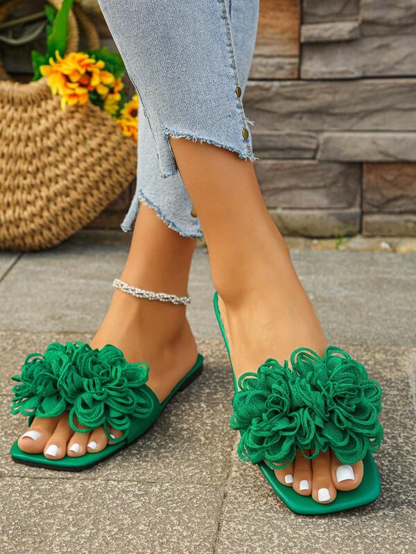 Fairy Style Flat Slip-On Slippers, Women Summer Outdoor Sandals