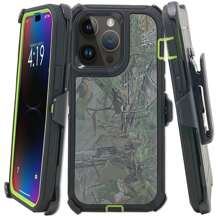 Funda protectora resistente a prueba de golpes compatible con iPhone 17/16/15/14/13/12/11/Plus/Pro/Pro Max con clip para cinturón - Arbol verde - Ver 1